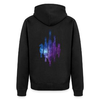 CHESS GAME CHESS - Unisex Premium Organic Zip Hoodie - black - Back - Nico (187cm)