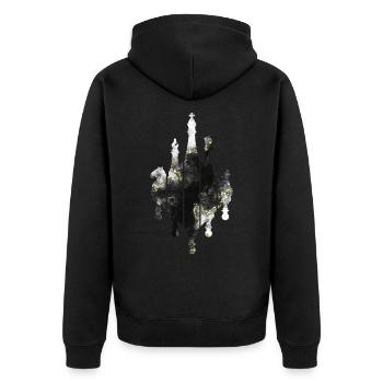 CHESS GAME CHESSBOARD CHESS - Unisex Premium Organic Zip Hoodie - black - Back - Nico (187cm)