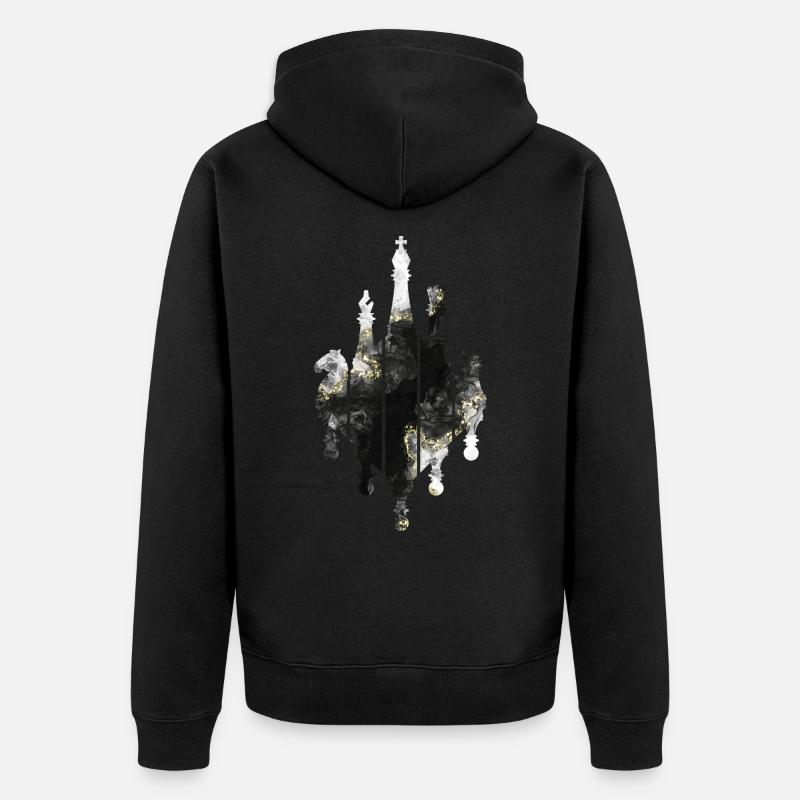 JEU D’ÉCHECS ÉCHIQUIER ÉCHECS - Veste à capuche bio Premium Unisexe - noir