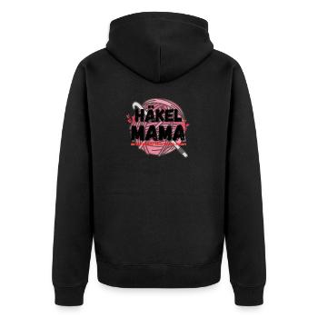Häkelmama! Häkeln Mutter rosa Herz rot pink Mama - Unisex Premium Bio Zip Hoodie - Schwarz - Hinten - Nico (187cm)