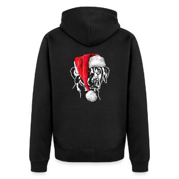 Père Noël Labrador Retriever chien de Noël Wilsigns - Veste à capuche bio Premium Unisexe - noir - Dos - Nico (187cm)