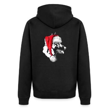 Santa Malinois Christmas St. Nicholas Dogs Wilsigns - Unisex Premium Organic Zip Hoodie - black - Back - Nico (187cm)