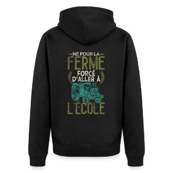 Humour Tracteur Tshirt Garçons Agriculteur Cadeau - Veste à capuche bio Premium Unisexe - noir - Dos - Nico (187cm)