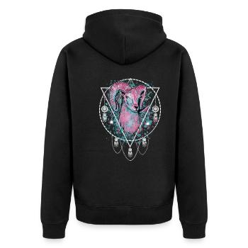 Bélier Signe Spirituel - Veste à capuche bio Premium Unisexe - noir - Dos - Nico (187cm)