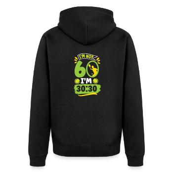 60. Birthday tennis fun - Unisex Premium Organic Zip Hoodie - black - Back - Nico (187cm)