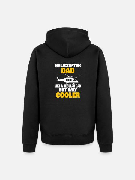 Helicopter Pilot Aviation Helicopter Dad - Unisex Premium Organic Zip Hoodie - black