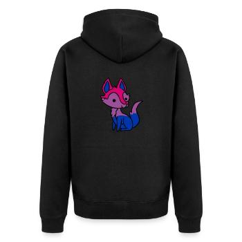 Fierté bisexuelle Fox Cadeau bisexuel - Veste à capuche bio Premium Unisexe - noir - Dos - Nico (187cm)