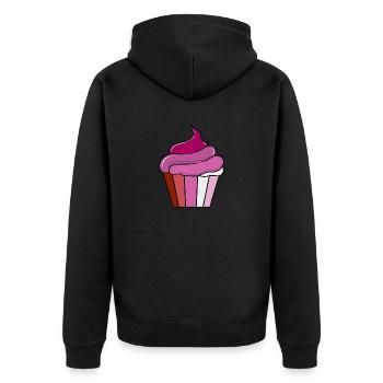 Lesbian Cupcake Lesbian Gift - Unisex Premium Organic Zip Hoodie - black - Back - Nico (187cm)