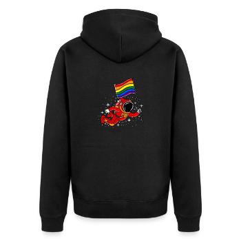 LGBT Gay Pride Astronaute Gay Pride - Veste à capuche bio Premium Unisexe - noir - Dos - Nico (187cm)