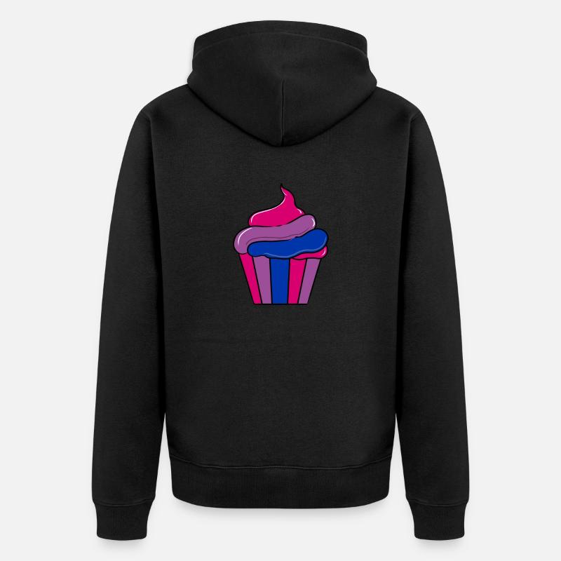 Bisexueller Cupcake Bisexual Pride - Unisex Premium Bio Zip Hoodie - Schwarz