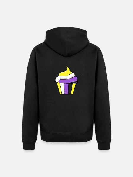 Nonbinary Cupcake Nonbinary Pride - Unisex Premium Bio Zip Hoodie - Schwarz