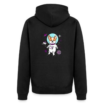 Corgi asexué dans Space Ace Pride - Veste à capuche bio Premium Unisexe - noir - Dos - Nico (187cm)