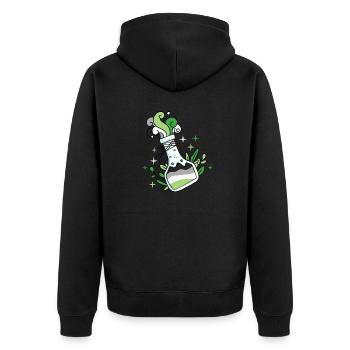 Aromatic potion Aromantic Pride - Unisex Premium Organic Zip Hoodie - black - Back - Nico (187cm)