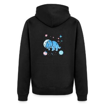 Triceratops transgenres dans l’espace Trans Pride - Veste à capuche bio Premium Unisexe - noir - Dos - Nico (187cm)
