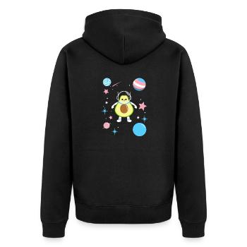 Avocat transgenre dans l’espace Trans Pride - Veste à capuche bio Premium Unisexe - noir - Dos - Nico (187cm)