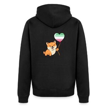 Ballon de fierté abrosexual Shiba Inu - Veste à capuche bio Premium Unisexe - noir - Dos - Nico (187cm)