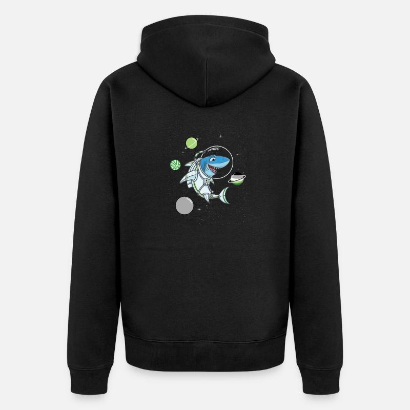 Requin aromatique dans l’espace - Veste à capuche bio Premium Unisexe - noir