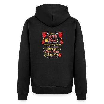 Im A Theatre Nerd für Schauspieler Theater - Unisex Premium Bio Zip Hoodie - Schwarz - Hinten - Nico (187cm)