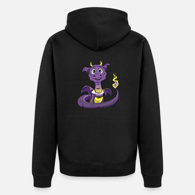 Nonbinary Pride Dragon Nonbinary - Unisex Premium Organic Zip Hoodie - black
