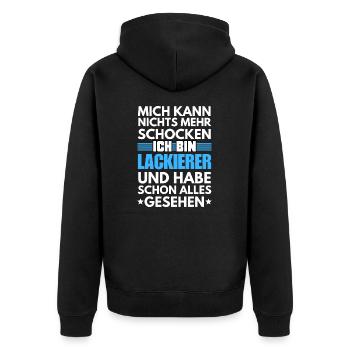 Peintre non choquable - Veste à capuche bio Premium Unisexe - noir - Dos - Nico (187cm)