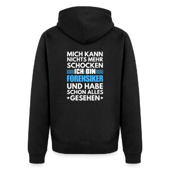 Médecin légiste non choquable - Veste à capuche bio Premium Unisexe - noir - Dos - Nico (187cm)