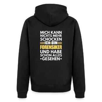 Médecin légiste non choquable - Veste à capuche bio Premium Unisexe - noir - Dos - Nico (187cm)