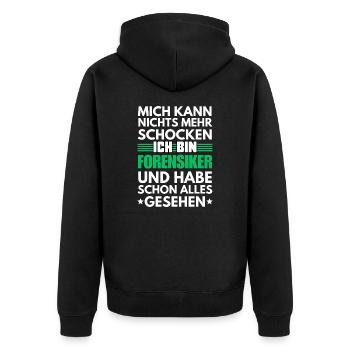Médecin légiste non choquable - Veste à capuche bio Premium Unisexe - noir - Dos - Nico (187cm)