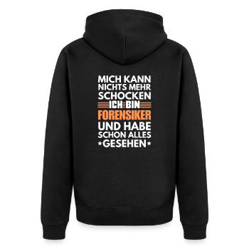 Médecin légiste non choquable - Veste à capuche bio Premium Unisexe - noir - Dos - Nico (187cm)