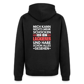Non-shockable painter - Unisex Premium Organic Zip Hoodie - black - Back - Nico (187cm)