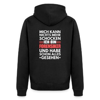 Un médecin légiste inébranlable - Veste à capuche bio Premium Unisexe - noir - Dos - Nico (187cm)
