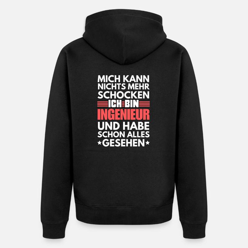 Unshockable engineer - Unisex Premium Organic Zip Hoodie - black