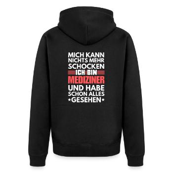 Non-shockable medic - Unisex Premium Organic Zip Hoodie - black - Back - Nico (187cm)