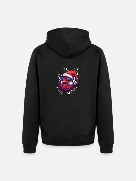 Chicken Christmas Funny - Unisex Premium Organic Zip Hoodie - black