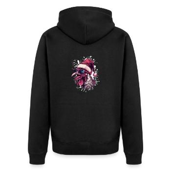Coq Turquie Noël Drôle - Veste à capuche bio Premium Unisexe - noir - Dos - Nico (187cm)