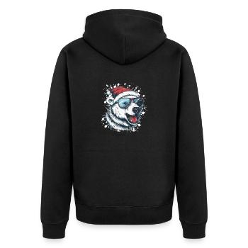 Ours polaire Noël drôle - Veste à capuche bio Premium Unisexe - noir - Dos - Nico (187cm)