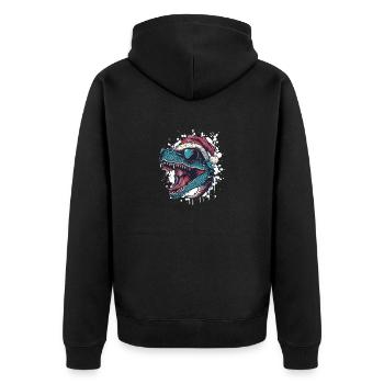 Dragon Christmas Funny - Unisex Premium Organic Zip Hoodie - black - Back - Nico (187cm)