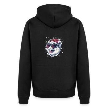 Hamster Christmas Funny - Unisex Premium Organic Zip Hoodie - black - Back - Nico (187cm)