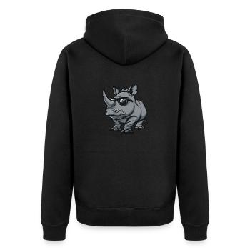 Rhino Cool Bande dessinée - Veste à capuche bio Premium Unisexe - noir - Dos - Nico (187cm)