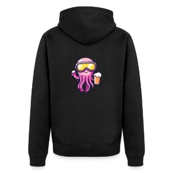 Bière après-ski méduse - Veste à capuche bio Premium Unisexe - noir - Dos - Nico (187cm)