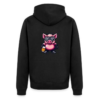 Porc Après-ski Bière Sanglier - Veste à capuche bio Premium Unisexe - noir - Dos - Nico (187cm)
