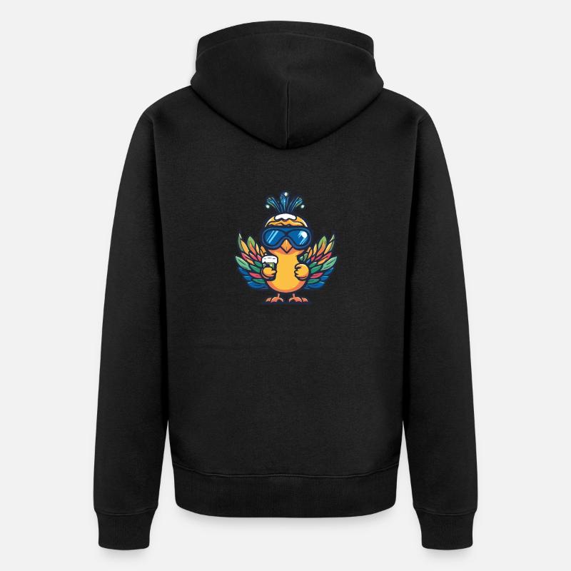 Bière d’après-ski Peacock Bird - Veste à capuche bio Premium Unisexe - noir
