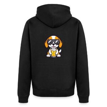 Beagle Dog Après-Ski Bière - Veste à capuche bio Premium Unisexe - noir - Dos - Nico (187cm)