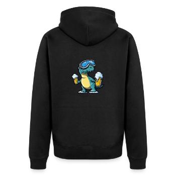 Bière après-ski dinosaure brontosaure - Veste à capuche bio Premium Unisexe - noir - Dos - Nico (187cm)