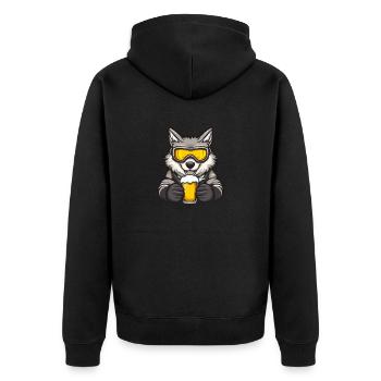 Wolf Après-Ski Bière Bande Dessinée - Veste à capuche bio Premium Unisexe - noir - Dos - Nico (187cm)
