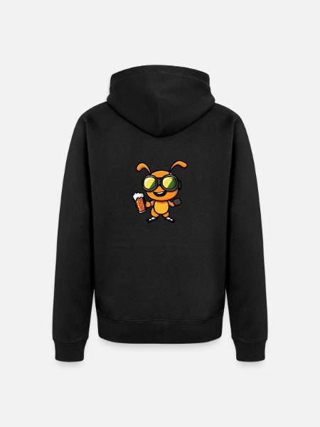 Ant Après Ski Beer Comic - Unisex Premium Organic Zip Hoodie - black