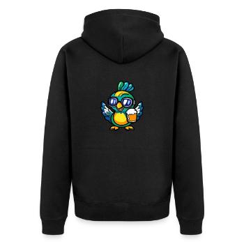 Peacock Bird Après Ski Bière Bande Dessinée - Veste à capuche bio Premium Unisexe - noir - Dos - Nico (187cm)