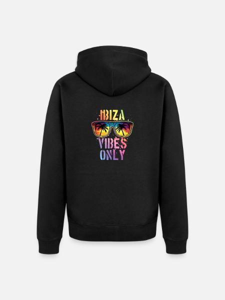 Ibiza Vibes Saying - Unisex Premium Organic Zip Hoodie - black