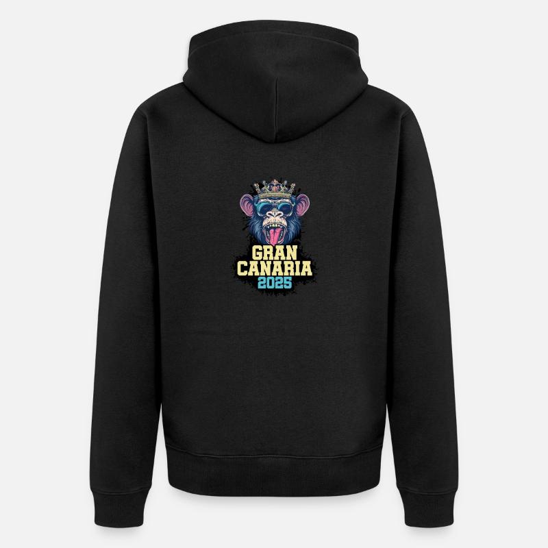 Gran Canaria 2025 Singe - Veste à capuche bio Premium Unisexe - noir