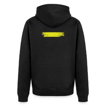 Paint blob splash paint painter gift stripes yellow - Unisex Premium Organic Zip Hoodie - black - Back - Nico (187cm)