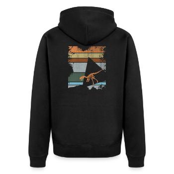 dinosaur - Unisex Premium Organic Zip Hoodie - black - Back - Nico (187cm)